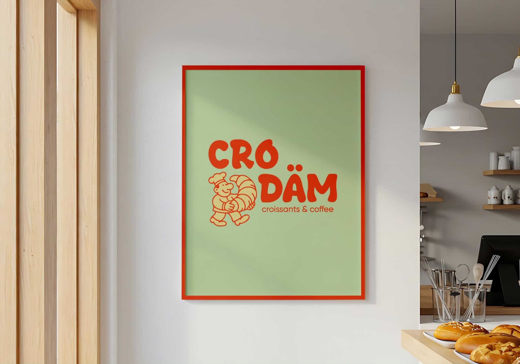 CRO DÄM — постер в интерьере кафе