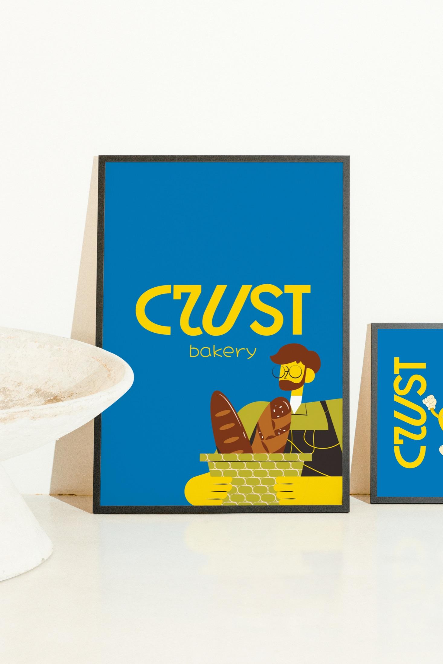 CRUST BAKERY — иллюстрация и упаковка