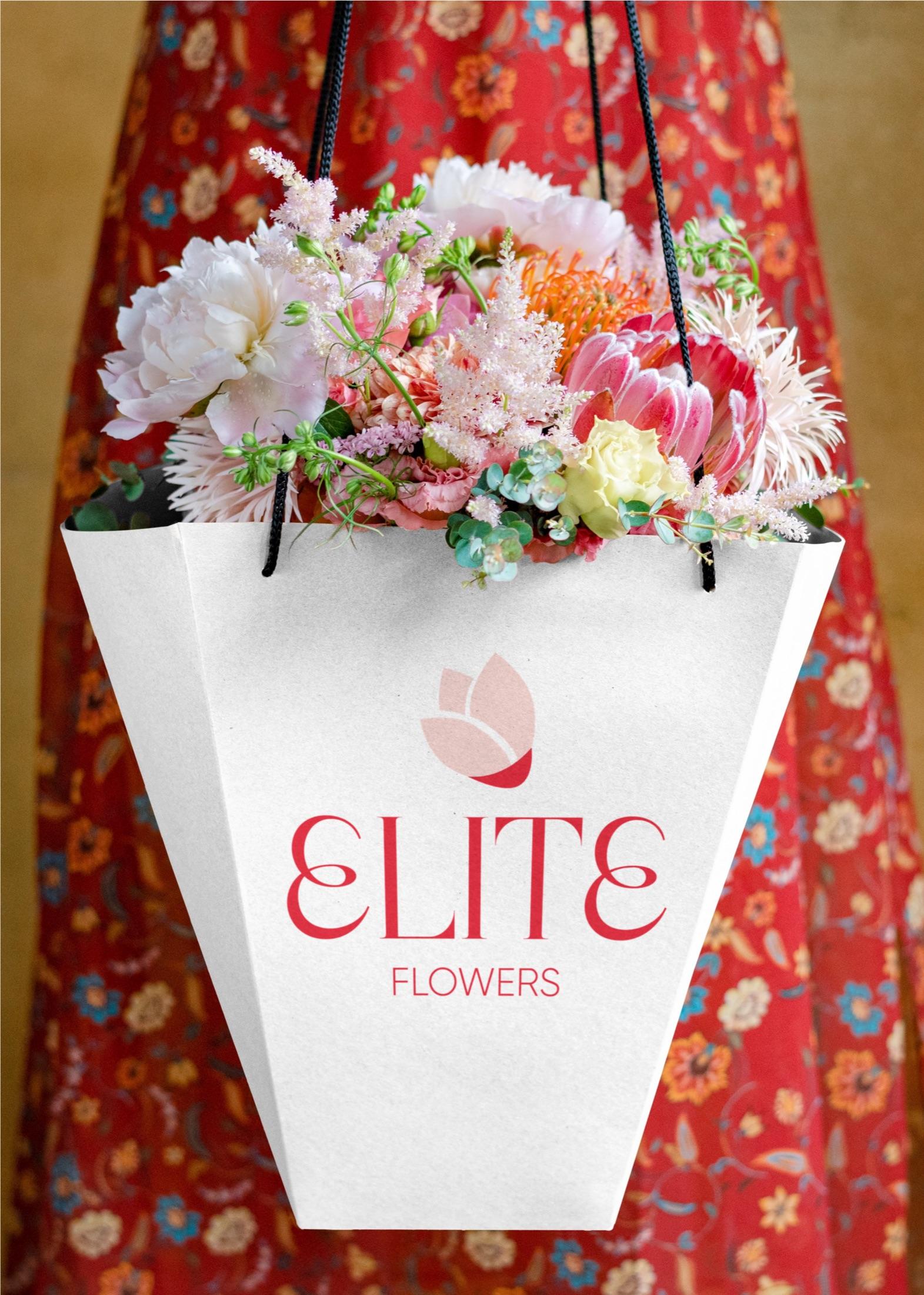 ELITE FLOWERS — знак с цветочным символом