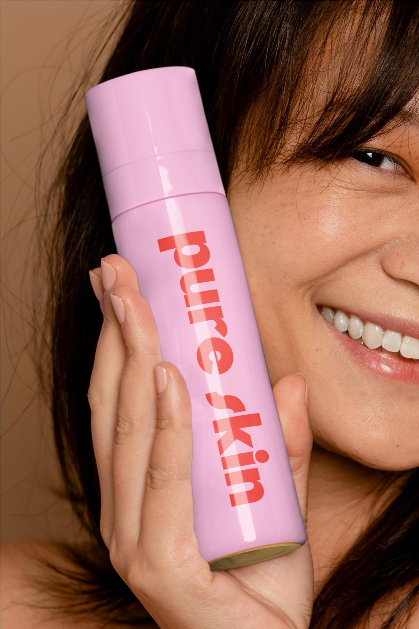 PURE SKIN — красная типографика